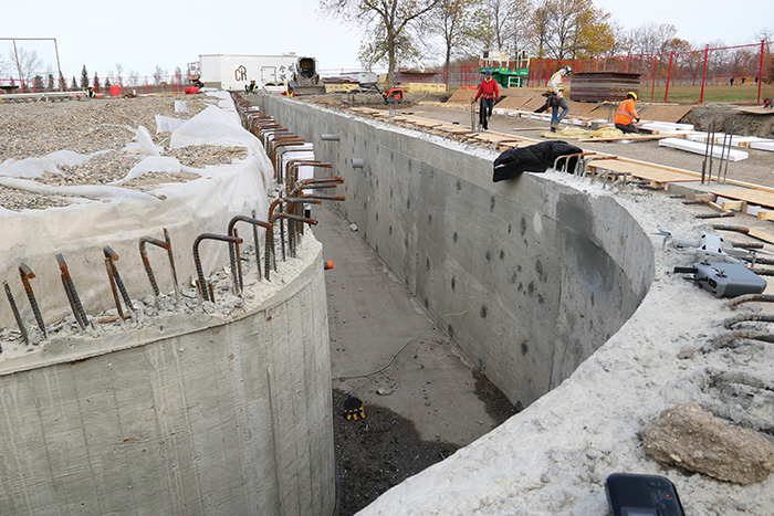 Construction on the refurbished Rocanville Pool.<br />
